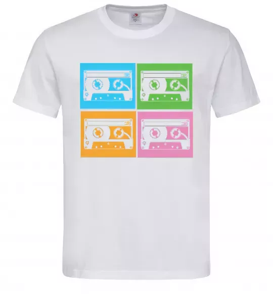 Чоловіча футболка audiocassette Білий фото