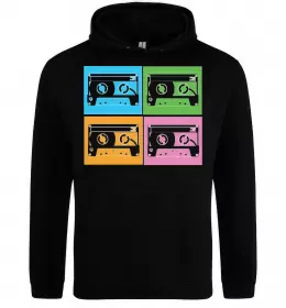 Чоловіча толстовка (худі) audiocassette Чорний фото