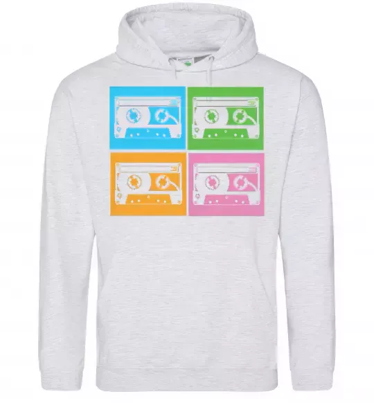 Мужская толстовка (худи) audiocassette Серый меланж фото