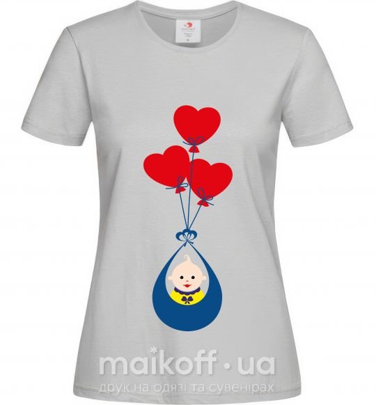 Жіноча футболка BABY с воздушными шариками Сірий фото