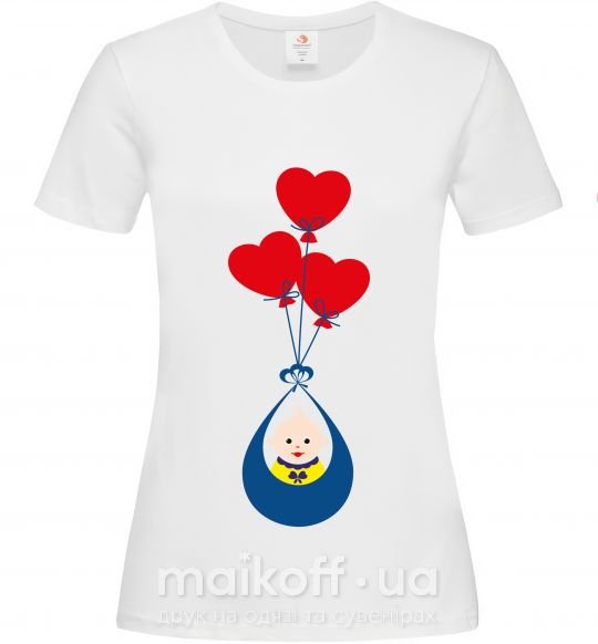 Женская футболка BABY с воздушными шариками Белый фото