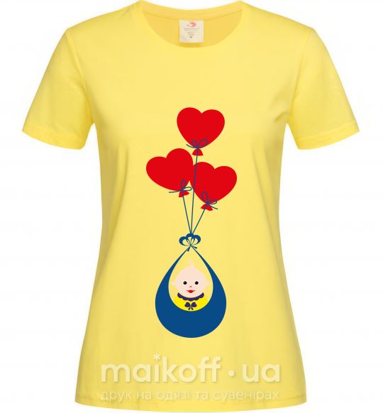 Жіноча футболка BABY с воздушными шариками Лимонний фото
