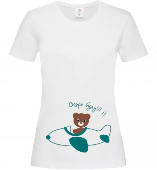 Женская футболка СКОРО БУДУ!!! Белый фото