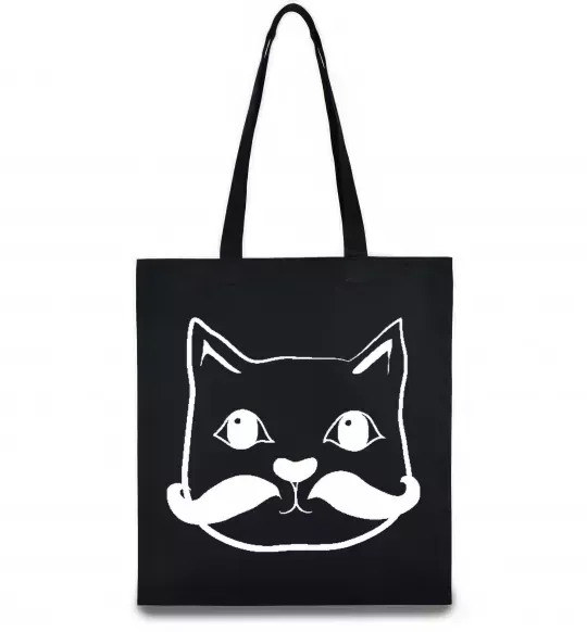 Еко-сумка Кіт з вусами Чорний фото