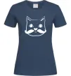 Женская футболка Кіт з вусами Темно-синий Женская футболка Кіт з вусами Темно-синий фото