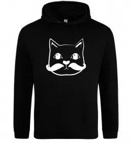 Женская толстовка (худи) Кіт з вусами Черный фото