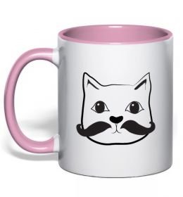 Чашка с цветной ручкой Кіт з вусами