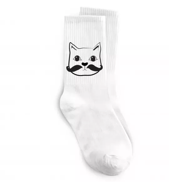Носки Кіт з вусами Белый фото