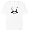 Футболка Оверсайз Кіт з вусами Белый фото