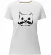 Женская премиум футболка Кіт з вусами Белый фото