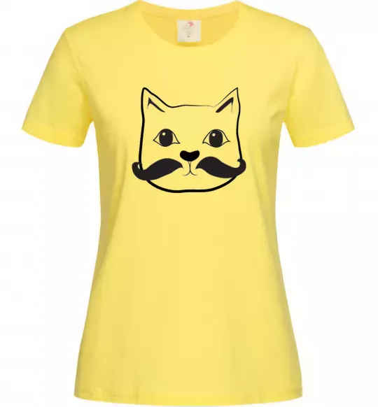 Женская футболка Кіт з вусами Лимонный фото