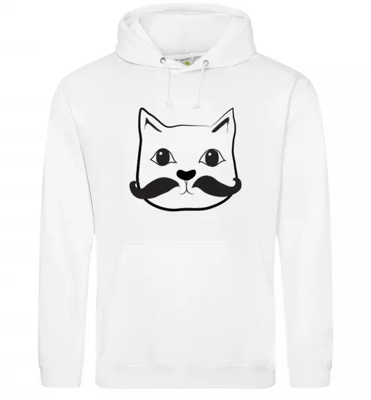 Женская толстовка (худи) Кіт з вусами Белый фото