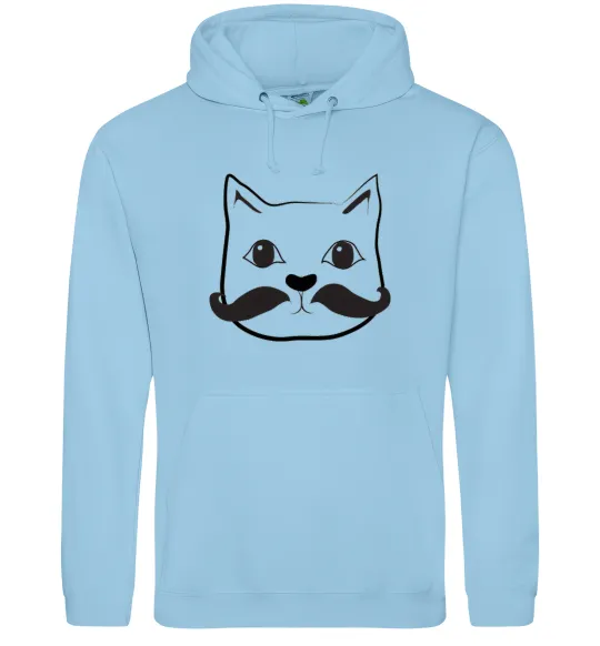 Жіноча толстовка (худі) Кіт з вусами Блакитний фото