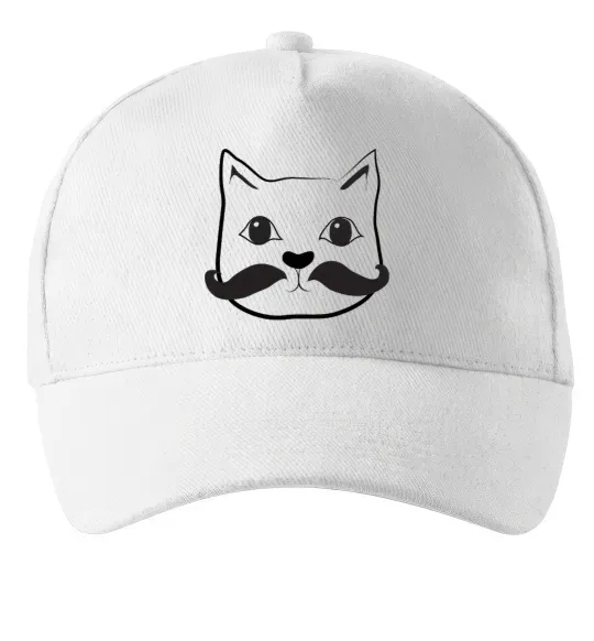 Кепка Кіт з вусами Білий фото
