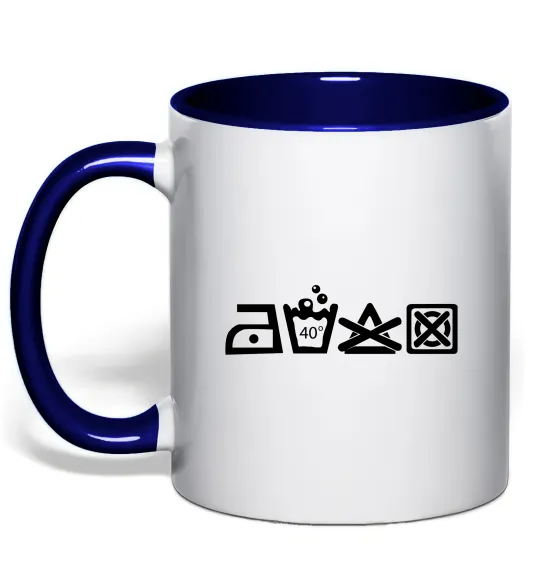 Чашка з кольоровою ручкою INSTRUCTIONS FOR USE Глибокий темно-синій фото