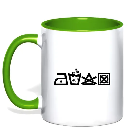 Чашка з кольоровою ручкою INSTRUCTIONS FOR USE Зелений фото