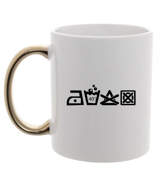 Чашка з кольоровою ручкою INSTRUCTIONS FOR USE Золото фото