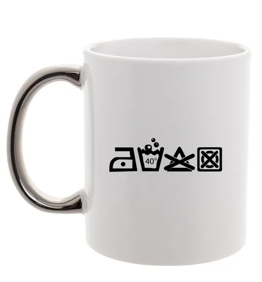 Чашка з кольоровою ручкою INSTRUCTIONS FOR USE Срібло фото