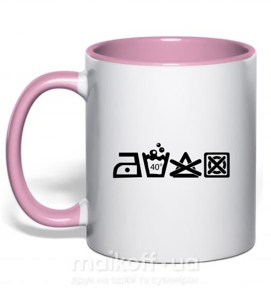 Чашка с цветной ручкой INSTRUCTIONS FOR USE Нежно розовый фото