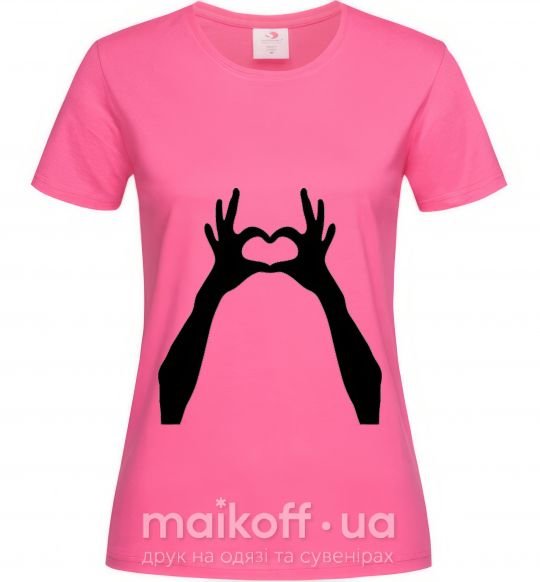 Жіноча футболка HANDS Яскраво-рожевий фото