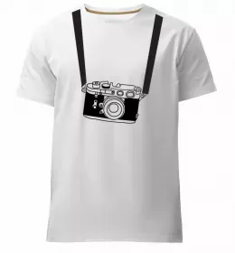 Мужская премиум футболка All i need is coffee and camera Белый фото