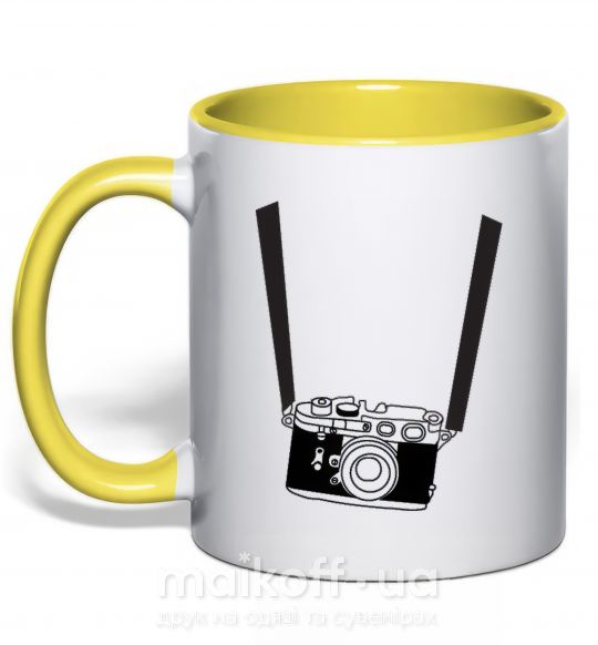 Чашка з кольоровою ручкою FOR PHOTOGRAPHER Сонячно жовтий фото