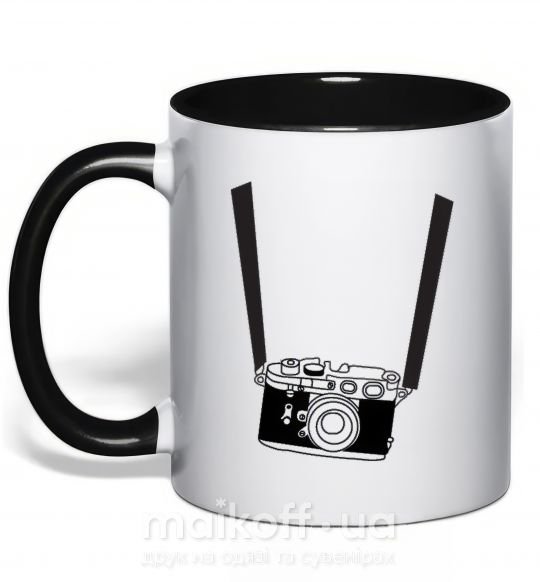 Чашка з кольоровою ручкою FOR PHOTOGRAPHER Чорний фото