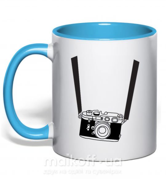 Чашка с цветной ручкой FOR PHOTOGRAPHER Голубой фото