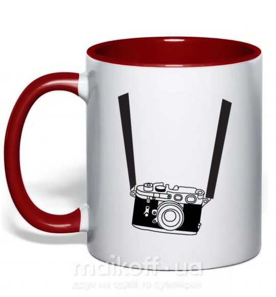 Чашка з кольоровою ручкою FOR PHOTOGRAPHER Червоний фото