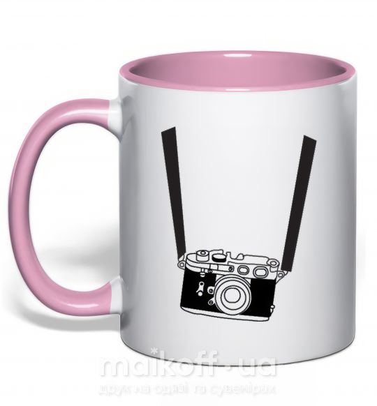 Чашка з кольоровою ручкою FOR PHOTOGRAPHER Ніжно рожевий фото
