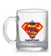 Чашка стеклянная Keep calm and i'm superman Прозрачный фото