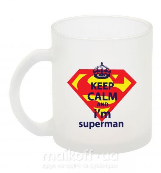Чашка скляна Keep calm and i'm superman Фроузен фото