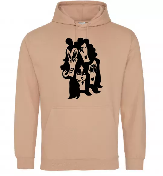 Мужская толстовка (худи) KISS band Песочный фото