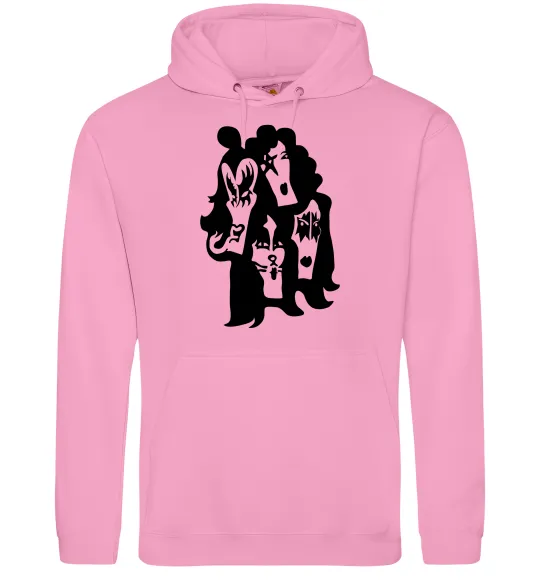 Женская толстовка (худи) KISS band Розовый фото