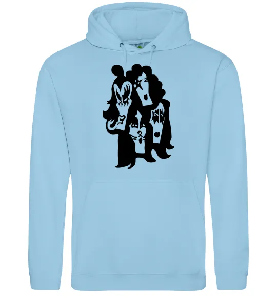 Женская толстовка (худи) KISS band Голубой фото