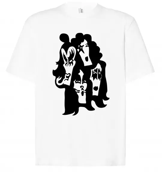 Футболка Оверсайз KISS band Белый фото