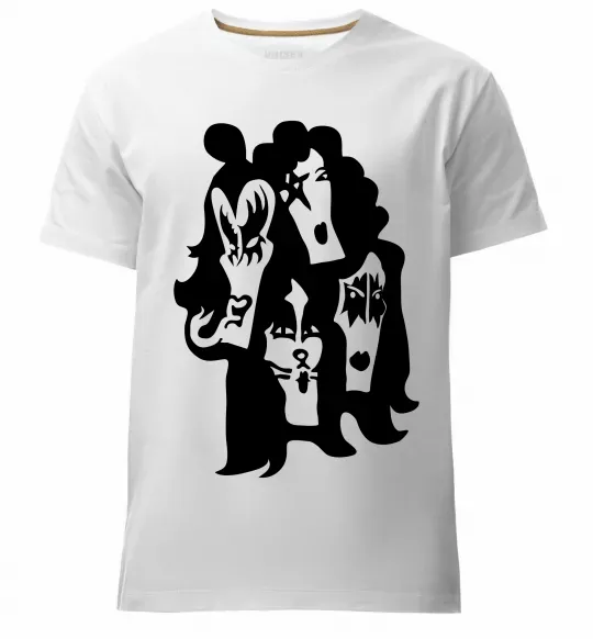 Чоловіча преміум футболка KISS band Білий фото