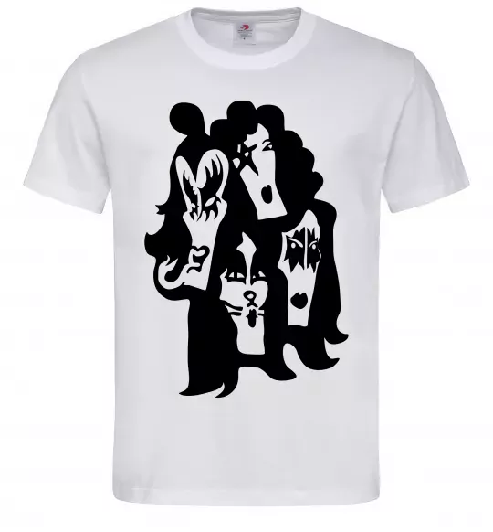 Мужская футболка KISS band Белый фото