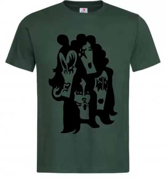 Мужская футболка KISS band Темно-зеленый фото