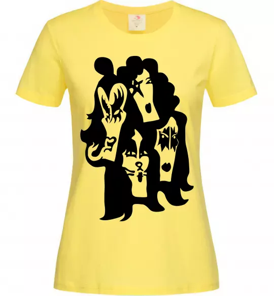 Жіноча футболка KISS band Лимонний фото