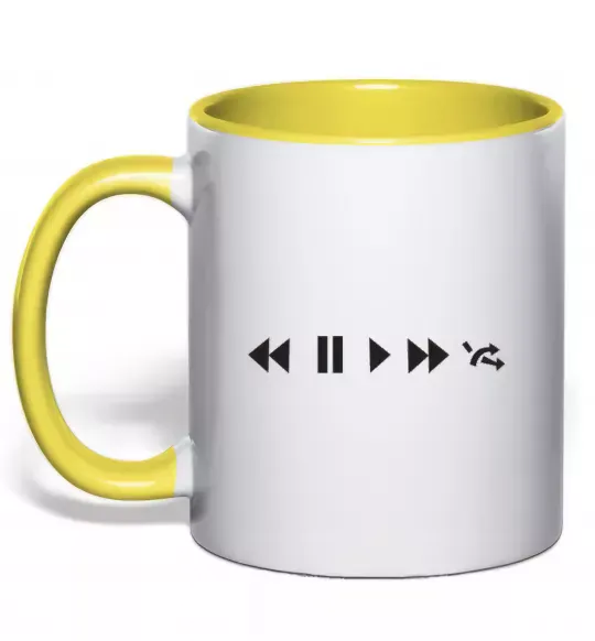 Чашка с цветной ручкой PLAY Солнечно желтый фото