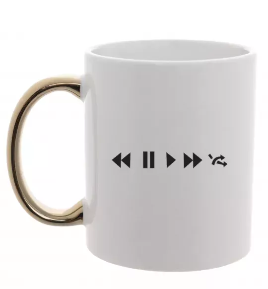 Чашка с цветной ручкой PLAY Золото фото