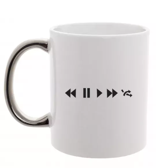 Чашка с цветной ручкой PLAY Серебро фото