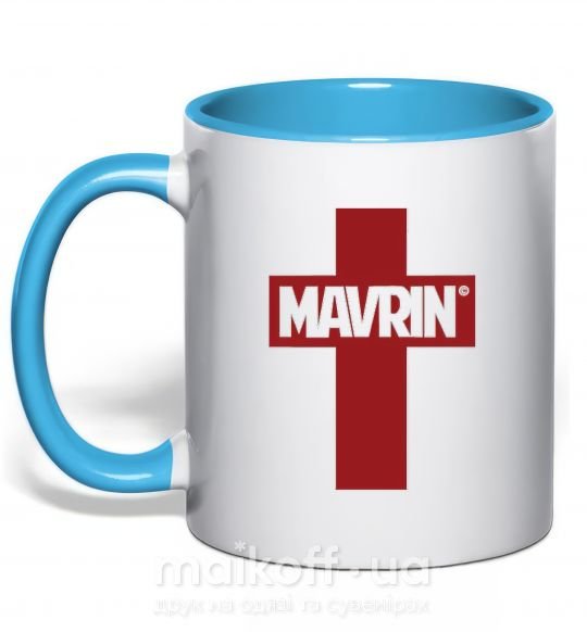 Чашка с цветной ручкой MAVRIN Голубой фото