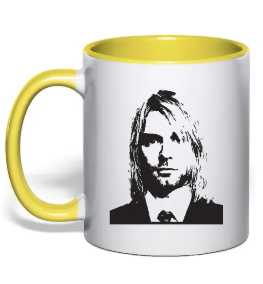 Чашка з кольоровою ручкою KURT COBEIN Сонячно жовтий фото