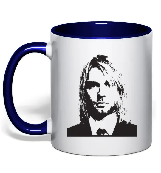 Чашка з кольоровою ручкою KURT COBEIN Глибокий темно-синій фото