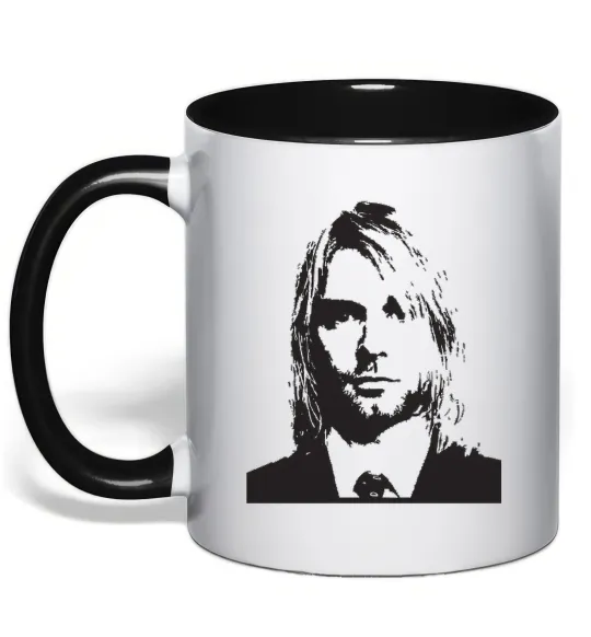 Чашка з кольоровою ручкою KURT COBEIN Чорний фото