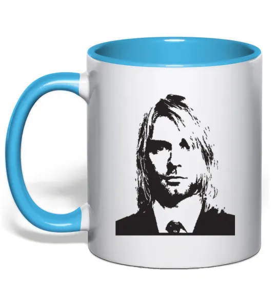 Чашка з кольоровою ручкою KURT COBEIN Блакитний фото