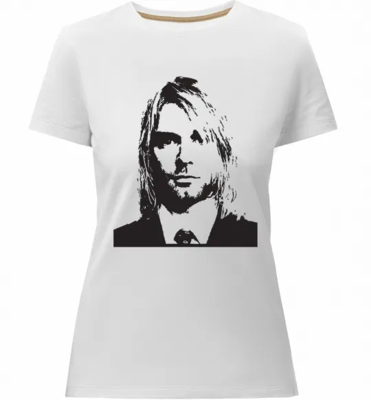 Жіноча преміум футболка KURT COBEIN Білий фото