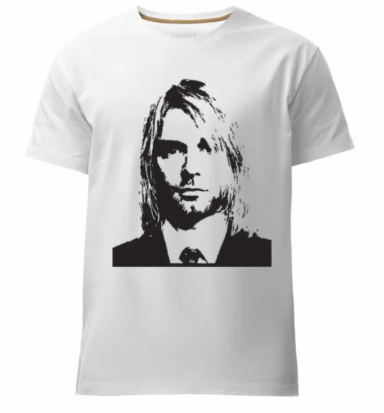 Чоловіча преміум футболка KURT COBEIN Білий фото